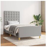  Za krevet s uzglavljem svjetlosivi 90x190 cm od tkanine | shoptok.hr