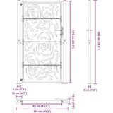  Vrtna vrata crna 100x175 cm čelična dizajn plamena | shoptok.hr