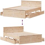  Okvir kreveta bez madraca s uzglavljem 140 x 190 cm od borovine | shoptok.hr