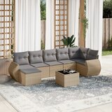 Maison Chic Seti vrtnega pohištva - Vrtna garnitura - Vrtni pohištvo set 8-delna z blazinami bež poli ratan, (21798907) | Shoptok.si