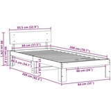  Krevetna konstrukcija Prirodna 80 x 200 cm Čvrsto borovo drvo | shoptok.hr