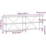  Kafić Crni Hrast 200x30x75 cm Proizvedeno drvo i čelik | shoptok.hr