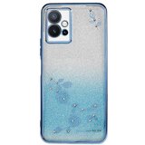 INORCO Bleščeč ovitek za telefon s cvetličnim prelivom za vivo Y75 5G/T1 5G/Y33e 5G/Y30 5G/Y55s 5G/iQOO Z6, mehak TPU ovitek z nosorogovim kamenčkom, (22035427) Cene