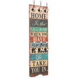 Zidna vješalica za kapute sa 6 kuka "HOME IS" 120 x 40 cm | shoptok.hr