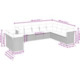  10-dijelni set vrtnih sofa s jastucima bež od poliratana | shoptok.hr