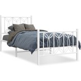 Furnova Kovinski posteljni okvir z vzglavjem in vznožjem bel 75x190 cm, (21937850) | Shoptok.si
