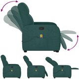 vidaXL Masažni naslonjač na podizanje od tkanine tamnozeleni | shoptok.hr