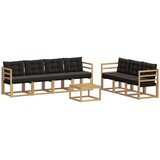 vidaXL Zunanja garnitura za sedenje z blazino 8 pcs Bela in črna, (5000280759) | Shoptok.si