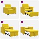 SOFA na razvlačenje Singl s kotačima Žuta Baršun | shoptok.hr