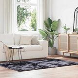 vidaXL Čupavi tepih s visokim vlaknima tamnosiva 130x200 cm poliester Cijene