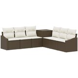  Set sofe 7 pcs Smeđa i krem bijela Poli Rattan i čelik | shoptok.hr