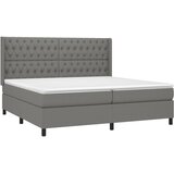  Krevet box spring s madracem LED tamnosivi 200x200 cm tkanina | shoptok.hr