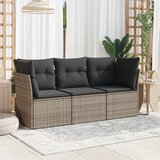 Maison Chic Seti vrtnega pohištva - Vrtna garnitura - Vrtni pohištvo set 3-delna z blazinami siv poli ratan, (21810638) | Shoptok.si
