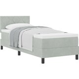 vidaXL Box Spring Postelja z Blazino Svetlo Siva 80x200 cm Žamet, (22051319) | Shoptok.si