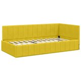vidaXL Kutni okvir kreveta s madracem Žuta 90 x 190 cm Baršun | shoptok.hr