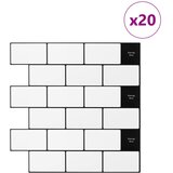  Subway pločica 20 pcs Bijela crna 30 x 30 cm Poliuretan i PET | shoptok.hr