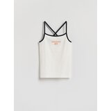 Reserved Top s naramenicama - krem | shoptok.hr