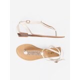 Shelvt White flip-flops with gold decoration | Shoptok.si