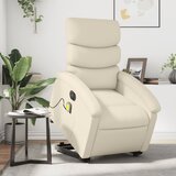 Maison Chic Električni masažni stol - Relax naslanjač s funkcijo vstajanja krem umetno usnje, (22062225) | Shoptok.si