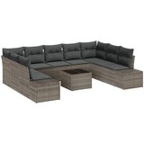 vidaXL 9-delni vrtni kavč set z blazinicami črni poli ratan | Shoptok.si
