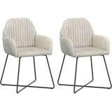 vidaXL Trpezarijske stolice 2 kom. Baršun Krem 55 x 50 x 84 cm - Krem 2 | shoptok.hr