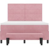  Krevet s opruga kutije Ružičasta 190 x 140 cm Baršun | shoptok.hr