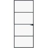 vidaXL Notranja vrata črna 83x201,5 cm kaljeno steklo & aluminij tanka | Shoptok.si