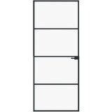 vidaXL Sobna vrata crna 83 x 201 5 cm kaljeno staklo i aluminij tanka | shoptok.hr