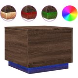Maison Chic Klubska mizica - kavna mizica - Nizka mizica z LED lučkami rjavi hrast 50x50x40 cm, (21752258) Cene