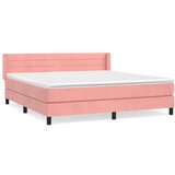  The Living Store Box spring postelja z vzmetnico roza 180x200 cm žamet - Box Spring Postelja, (21488713) | Shoptok.si