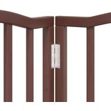 vidaXL Ograda za pse z vrati zložljiva 9 panelov rjava 450 cm les | Shoptok.si