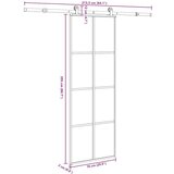 vidaXL Klizna vrata s priborom 76 x 205 cm od ESG stakla i aluminija | shoptok.hr