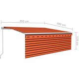 Tenda na ručno uvlačenje s roletom LED 4 5x3 m narančasto-smeđa - Šareni 4.5 x 3 m 1 | shoptok.hr