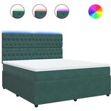 vidaXL Box spring postelja z vzmetnico temno zelena 180x200 cm žamet, (21304457) | Shoptok.si