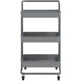 vidaXL Kuhinjska kolica s 3 razine siva 42x25x83,5 cm željezo i ABS | shoptok.hr