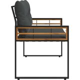  Drvena klupska klupa s jastukom Siva 114 x 55 x 77 cm | shoptok.hr