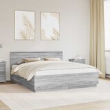  Krevetna konstrukcija S LED lampica Siva Sonoma 180 x 200 cm | shoptok.hr