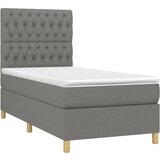  box spring s madracem LED tamnosivi 90x190 cm tkanina | shoptok.hr