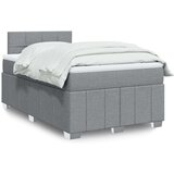  Krevet s oprugama i madrac svjetlosivi 120 x 200cm od tkanine | shoptok.hr