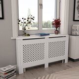 vidaXL Pokrov za radiator bel 152x19x81,5 cm MDF | Shoptok.si