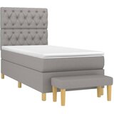 Okvir kreveta s oprugama i madrac svjetlosivi 80x200cm tkanina | shoptok.hr