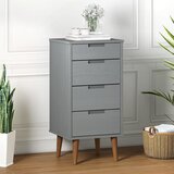 The Living Store Predalnik MOLDE siv 40x35x82 cm trdna borovina - Omarica S Predali, (21435388) Cene