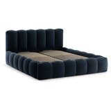 Micadoni Tamno plavi tapecirani bračni krevet s prostorom za odlaganje s podnicom 140x200 cm Lupine – | shoptok.hr