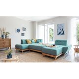 Miuform turkizna raztegljiva kotna sedežna garnitura (levi kot/v obliki črke "u") dazzling daisy | Shoptok.si