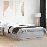 Maison Chic Posteljni okvir - Dvoposteljna postelja - Zakonska postelja siva sonoma 140x200 cm inženirski les-J15225, (21764580) | Shoptok.si