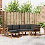  Set vanjskih sofa 6 kom. Prirodna i antracit Smeđa 245 x 126,5 x 73 cm | shoptok.hr
