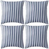 vidaXL Zunanje blazine 4 kosi črtaste 45x45 cm mornarsko modre, (21050202) | Shoptok.si