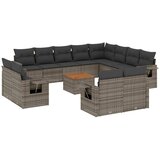  The Living Store Vrtna sedežna garnitura 13-delna z blazinami siv poli ratan - Vrtna Sedežna Garniture, (21447806) | Shoptok.si