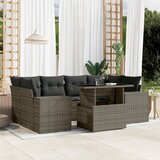 Maison Chic Seti vrtnega pohištva - Vrtna garnitura - Vrtni pohištvo set 7-delna z blazinami siv poli ratan, (21801419) | Shoptok.si