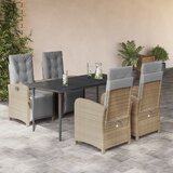  5-dijelni vrtni blagovaonski set od poliratana s jastucima bež | shoptok.hr